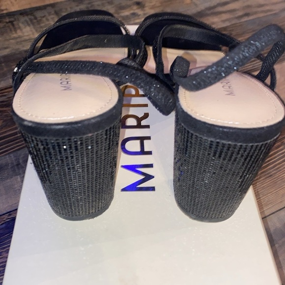 Maripe Lucille Black sequin heels size 11 with box - Picture 4 of 4